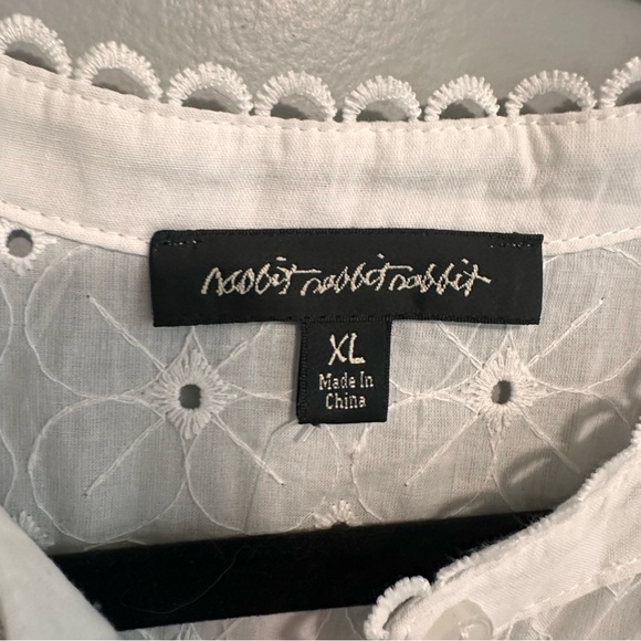 Rabbit Rabbit Rabbit White Eyelet Tiered Button Front Dress XL New - Picture 3 of 6